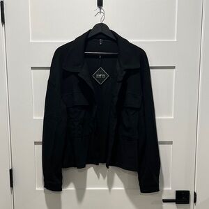 NWT - Zaful Women's Utility Jacket - Waffle Print, Black, Size L